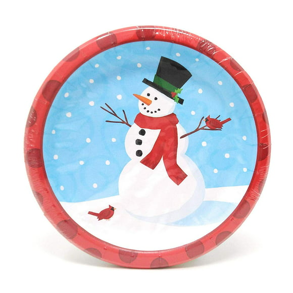 TABLECLOTH CUPS NAPKINS FREE POST!! SNOWMAN AND SNOWDOG PARTY CHRISTMAS PLATES